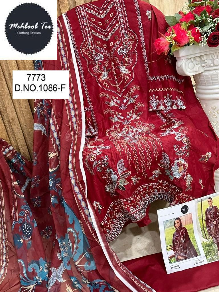 1086-F Chevron Vol-4 Mehboob Tex Cotton Pakistani Salwar Suits