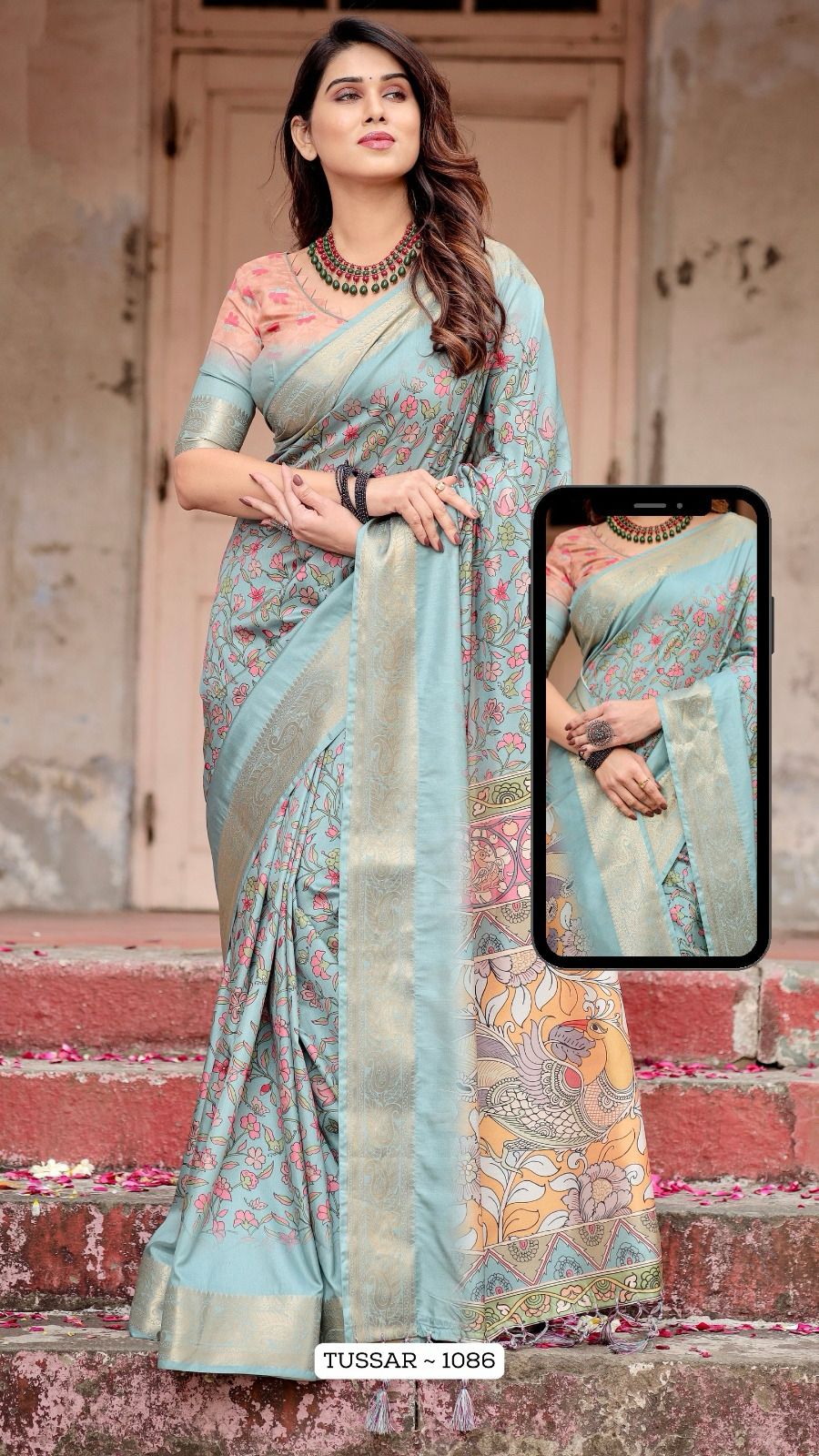 1086 Almaari Tussar Silk Sarees