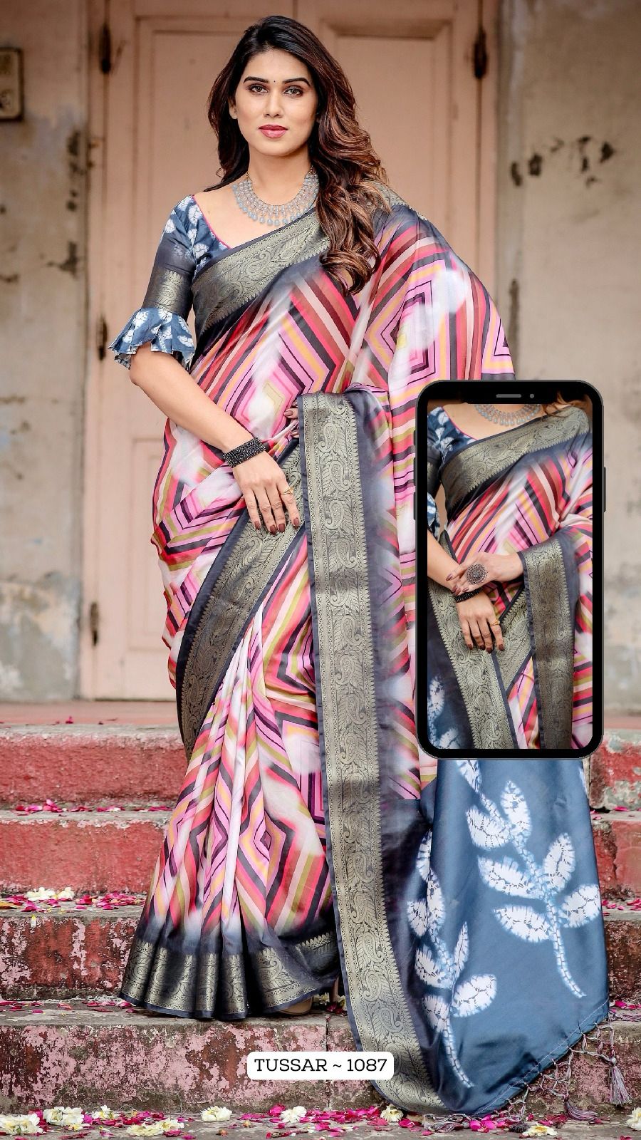 1087 Almaari Tussar Silk Sarees