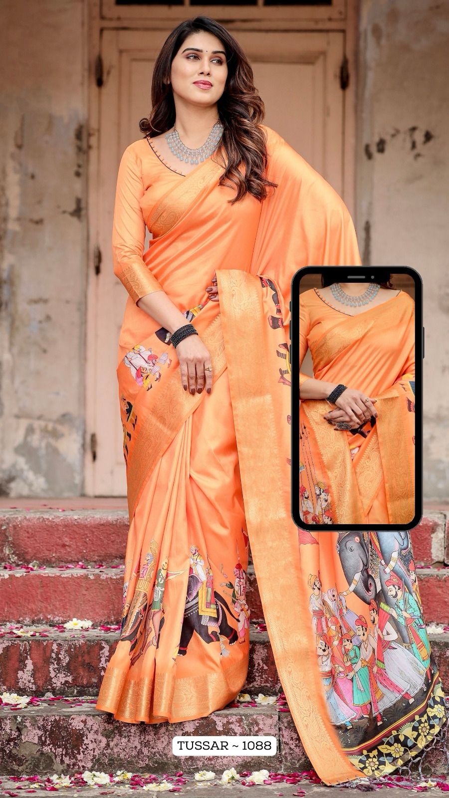 1088 Almaari Tussar Silk Sarees