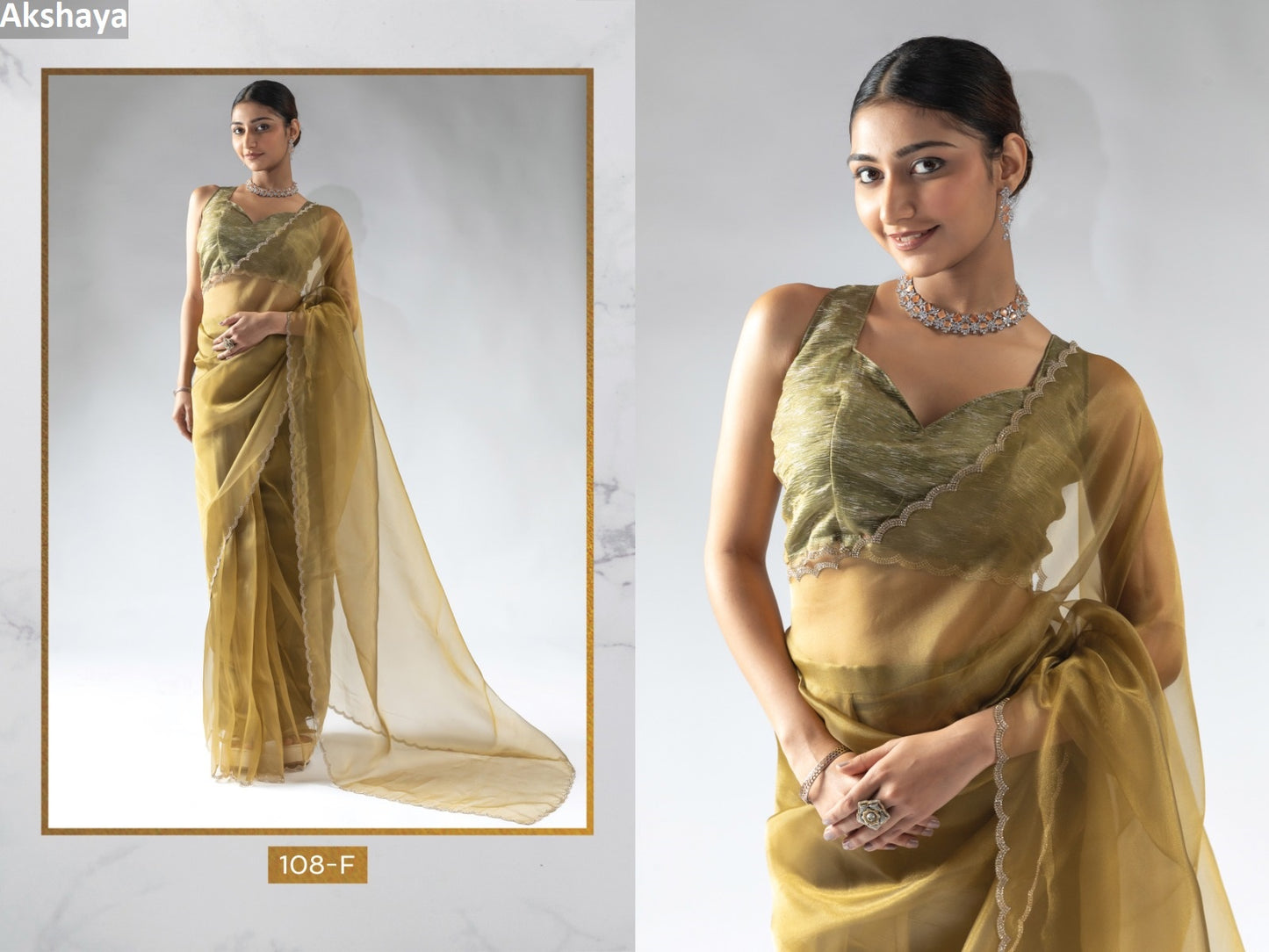 108F Akshaya Pure Organza Sarees