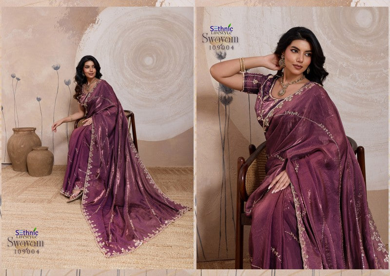 109004 Swayam Sethnic Velvet Satin Sarees