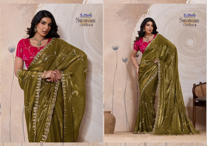 109008 Swayam Sethnic Velvet Satin Sarees