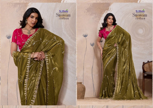 109008 Swayam Sethnic Velvet Satin Sarees