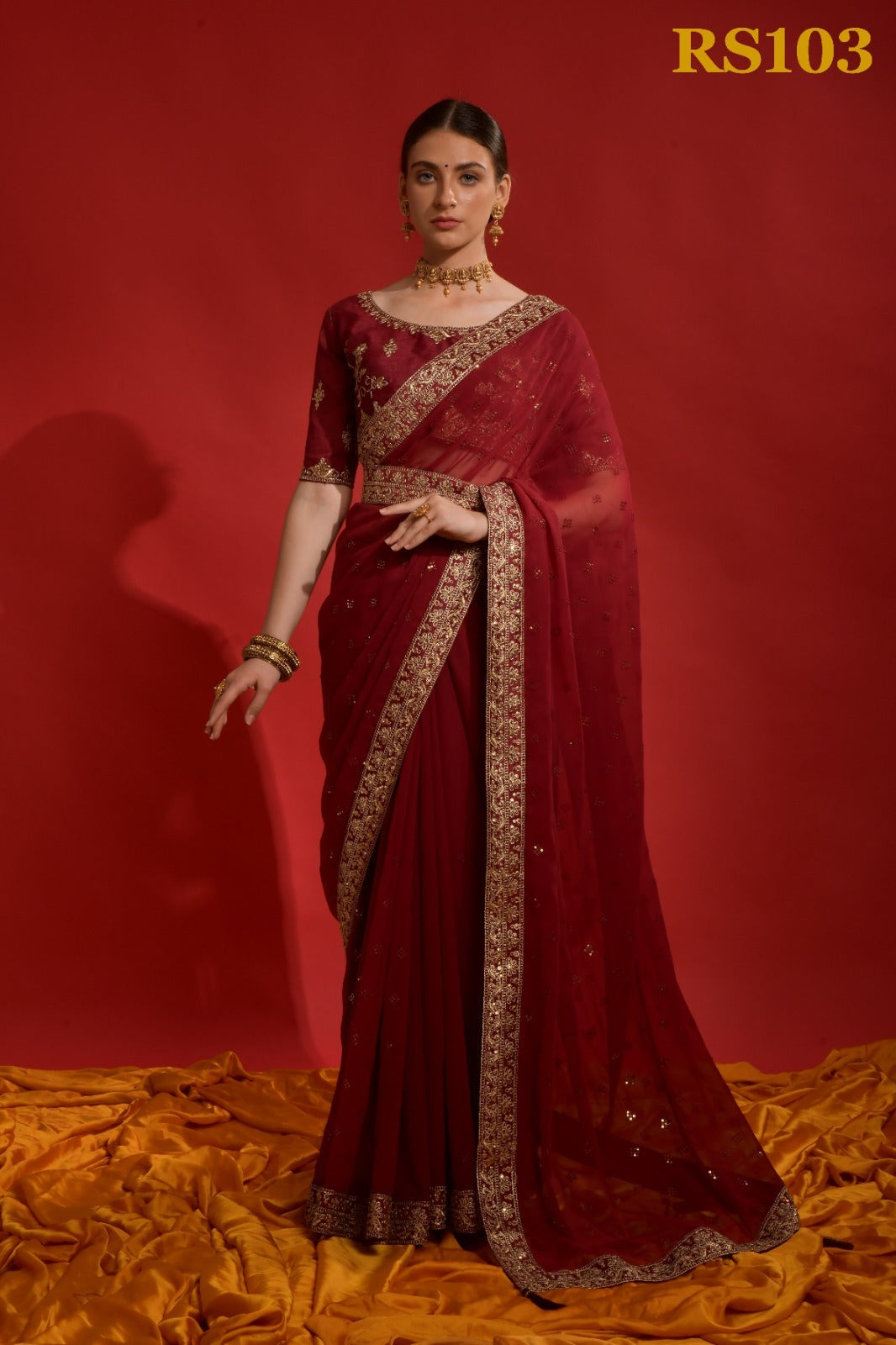 103 Riddhi Siddhi Fashion Berry Sarees