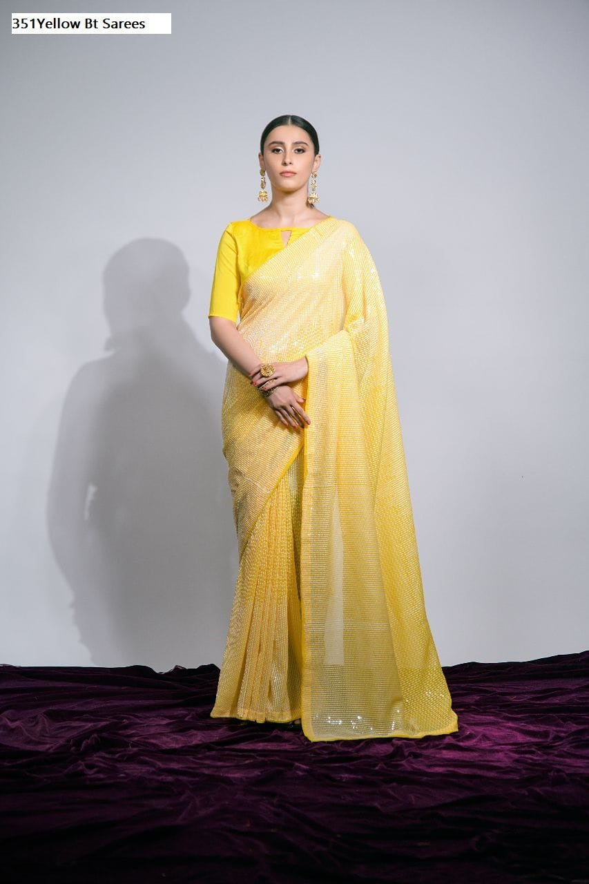 351Yellow Bt Sarees