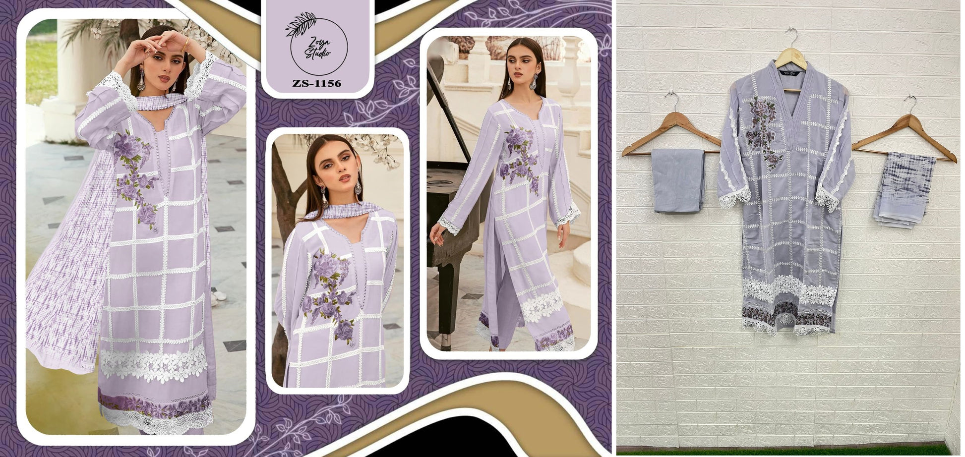 1156Purple Zoya Studio Pakistani Readymade Suits