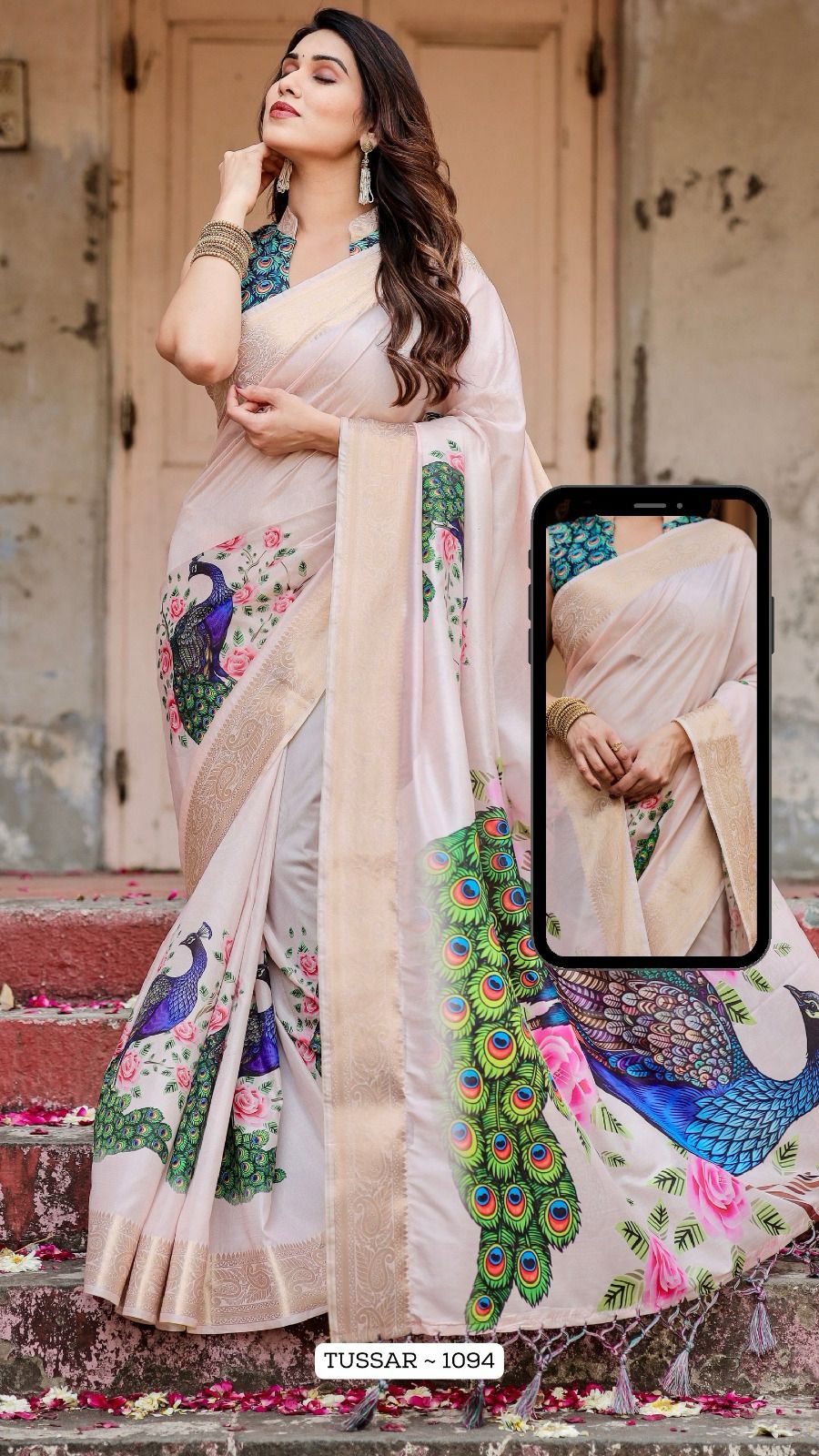 1094 Almaari Tussar Silk Sarees