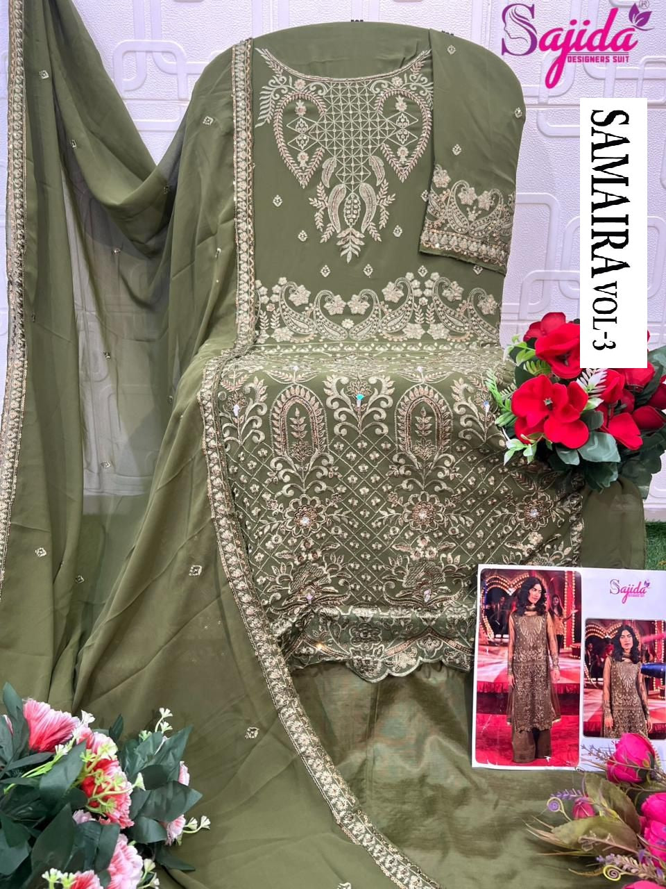 1095 Samaira Vol-3 Sajida Georgette Pakistani Salwar Suits