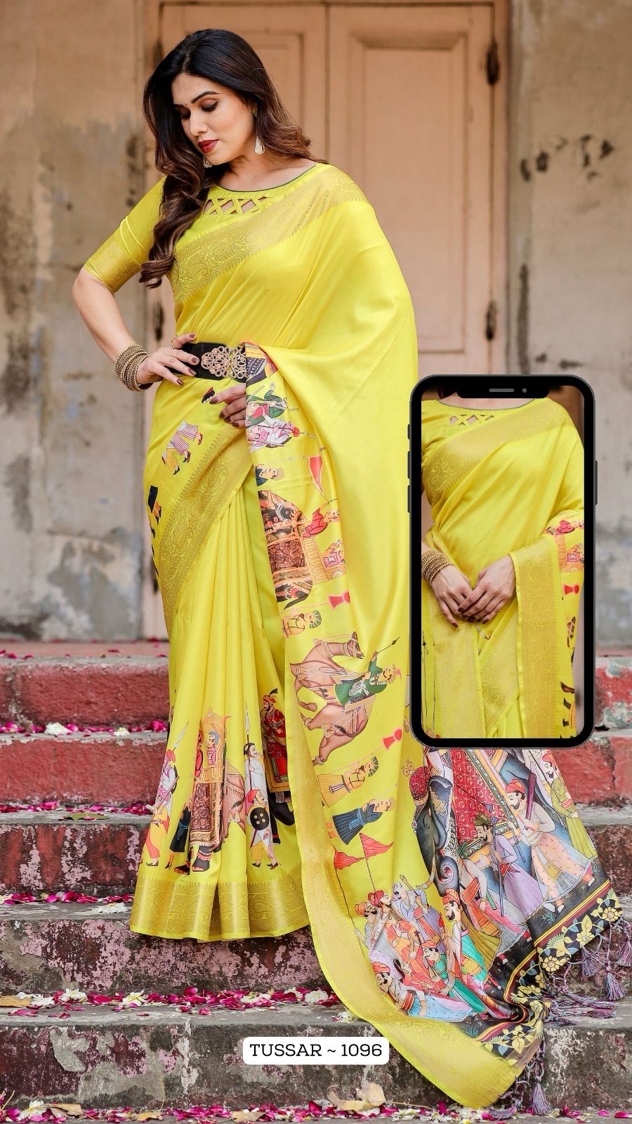 1096 Almaari Tussar Silk Sarees