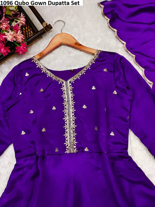 1096 Qubo Gown Dupatta Set