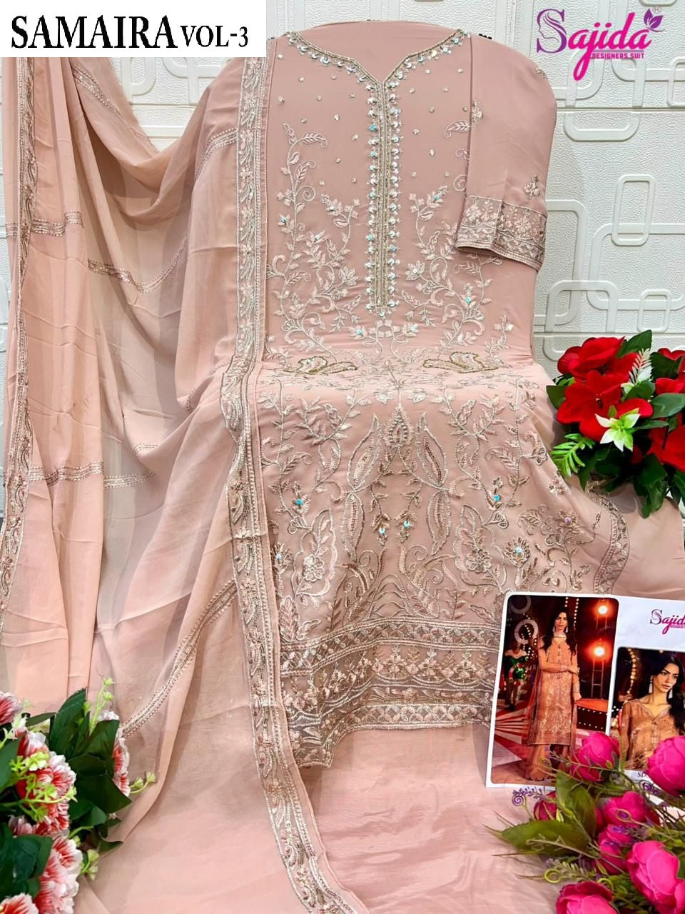 1096 Samaira Vol-3 Sajida Georgette Pakistani Salwar Suits