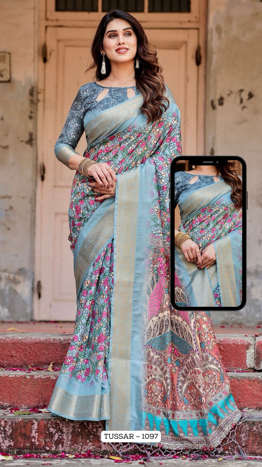 1097 Almaari Tussar Silk Sarees