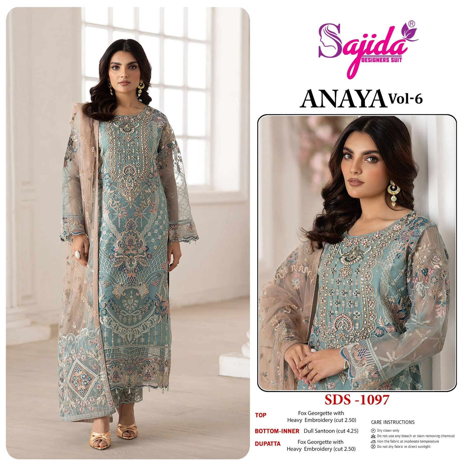 1097 Anaya Vol-6 Sajida Georgette Pakistani Salwar Suits