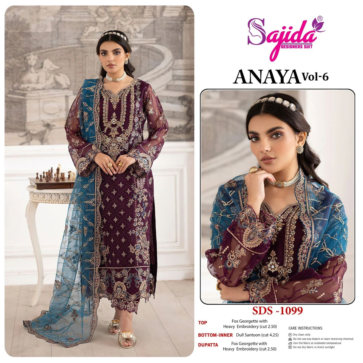 1099 Anaya Vol-6 Sajida Georgette Pakistani Salwar Suits