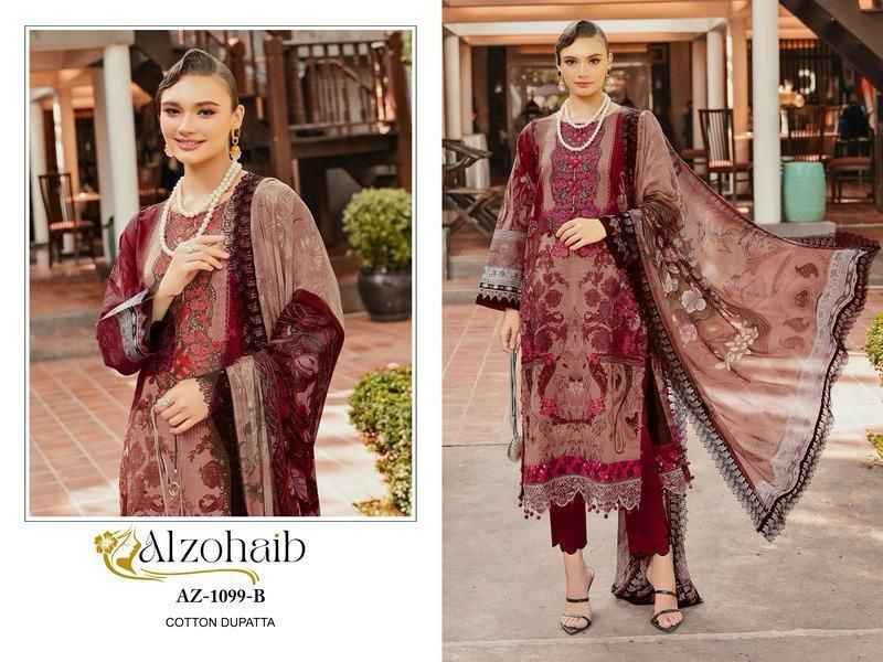 1099B Al Zohaib Embroidery Pakistani Patch Suits