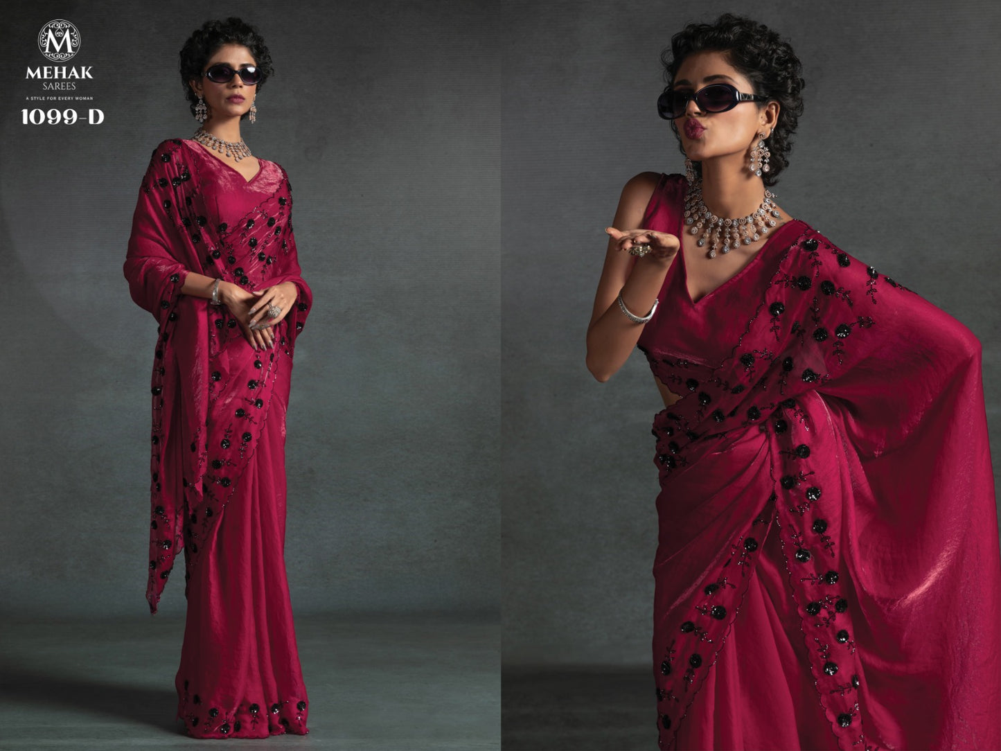 1099D Mehek Satin Silk Sarees