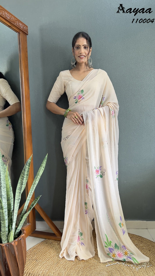 110004 Aaradhna Vol 11 Aayaa Hand Paint Sarees