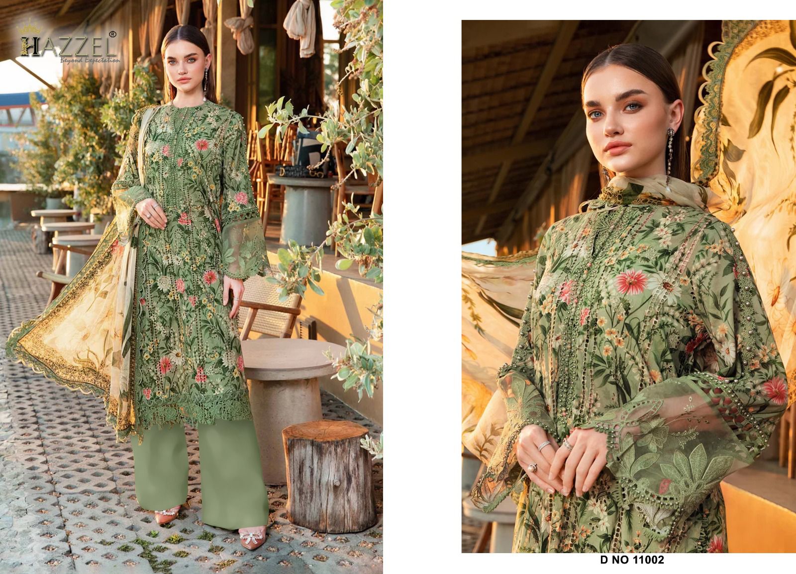 11002 Hazzel Printed Pakistani Patch Suits