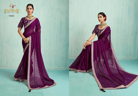 11003 Adra Suma Designer Chiffon Sarees