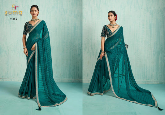 11004 Adra Suma Designer Chiffon Sarees