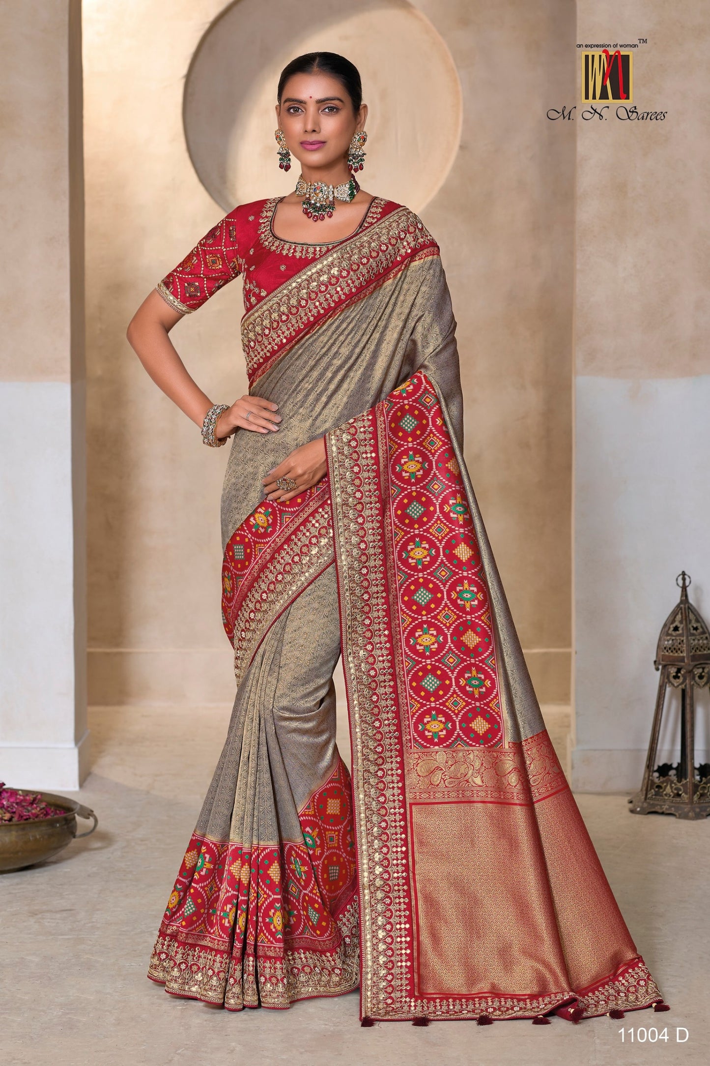 11004D Mn Pure Kanjivaram Sarees