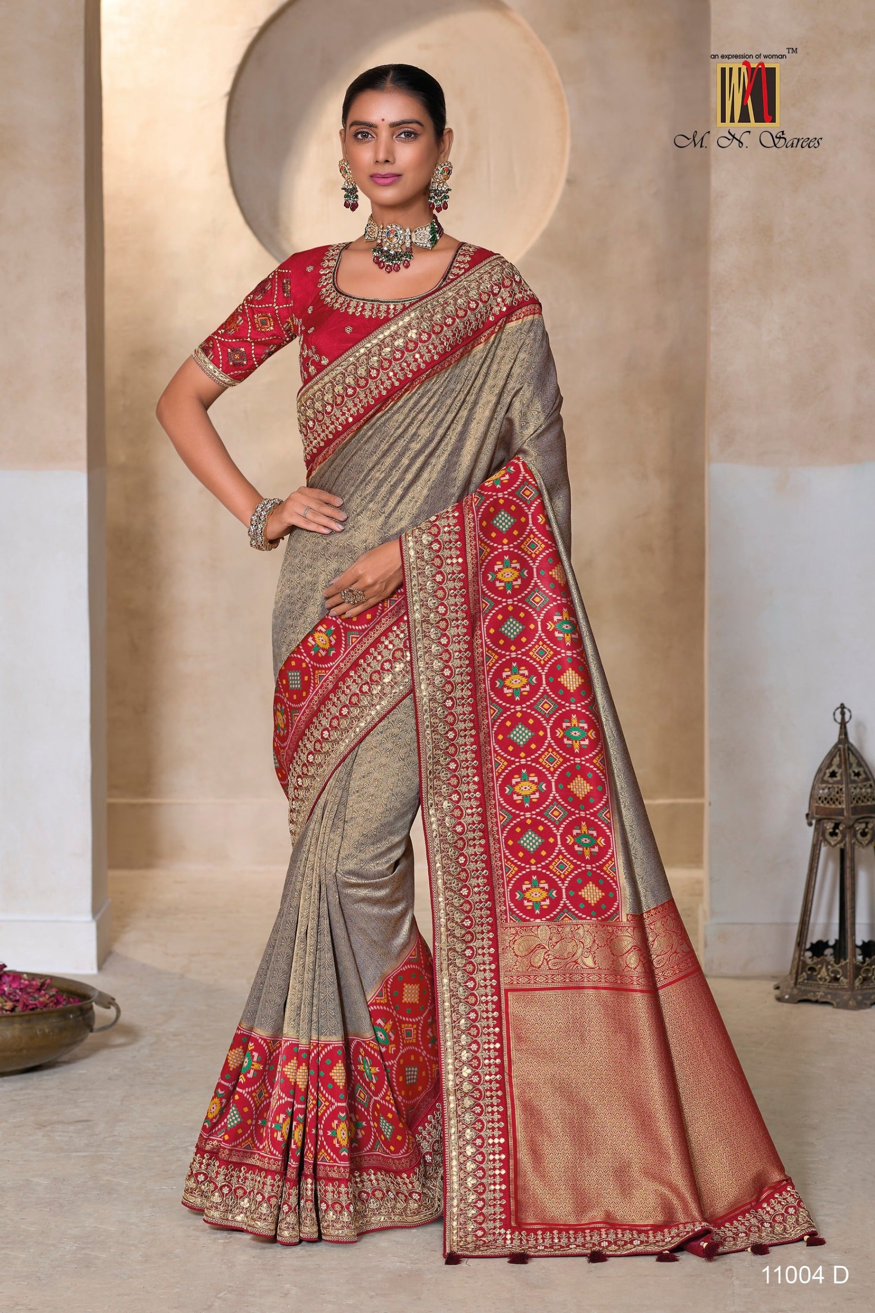 11004D Mn Pure Kanjivaram Sarees