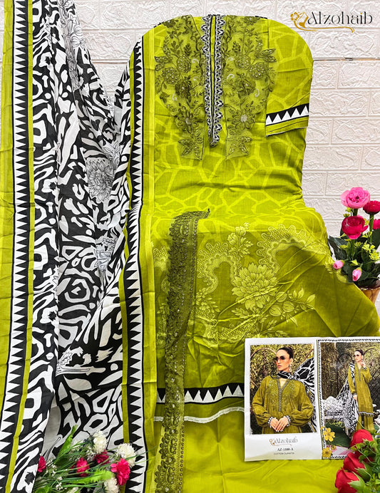 1100A Al Zohaib Pure Cotton Pakistani Salwar Suits
