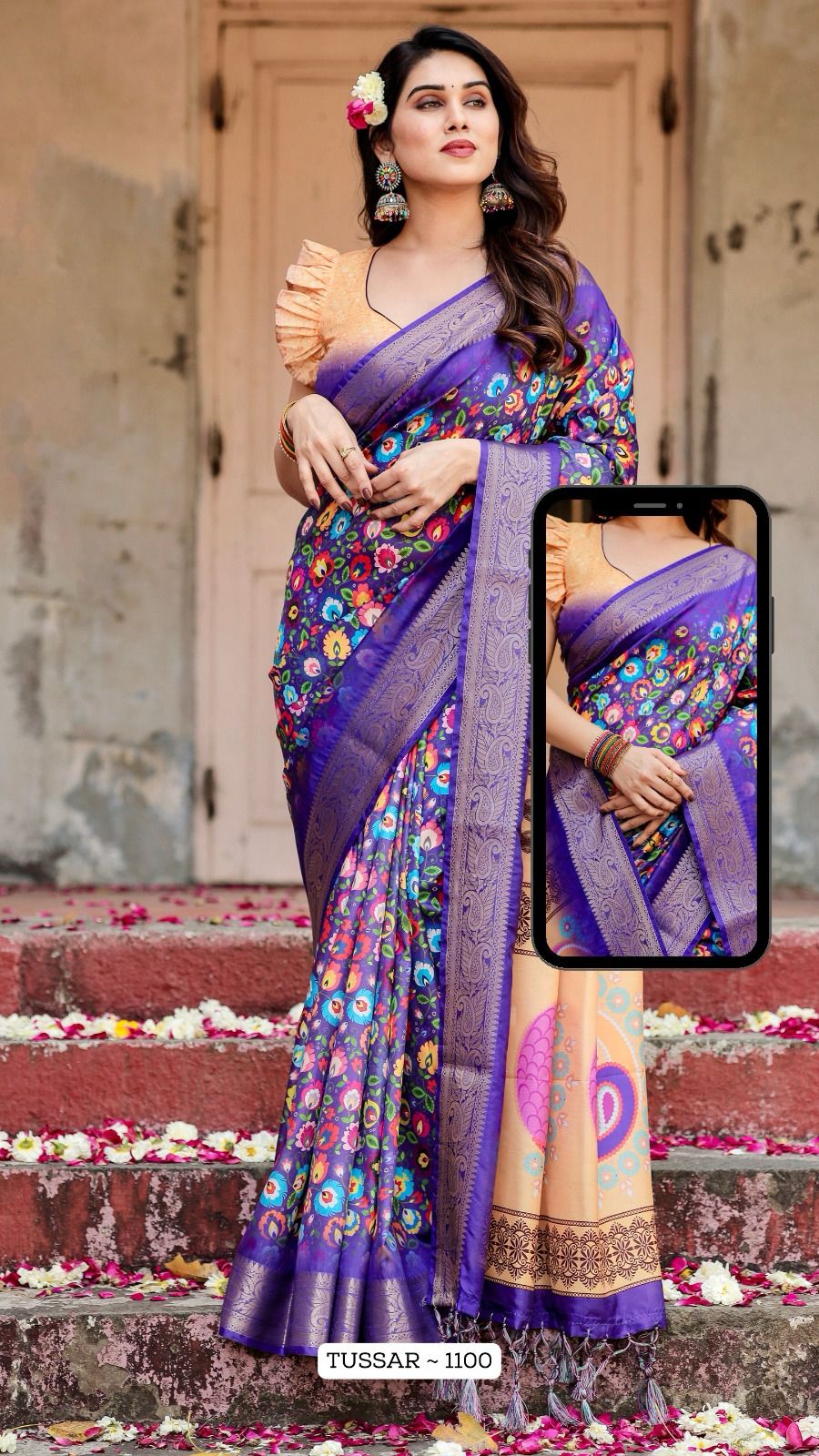 1100 Almaari Tussar Silk Sarees