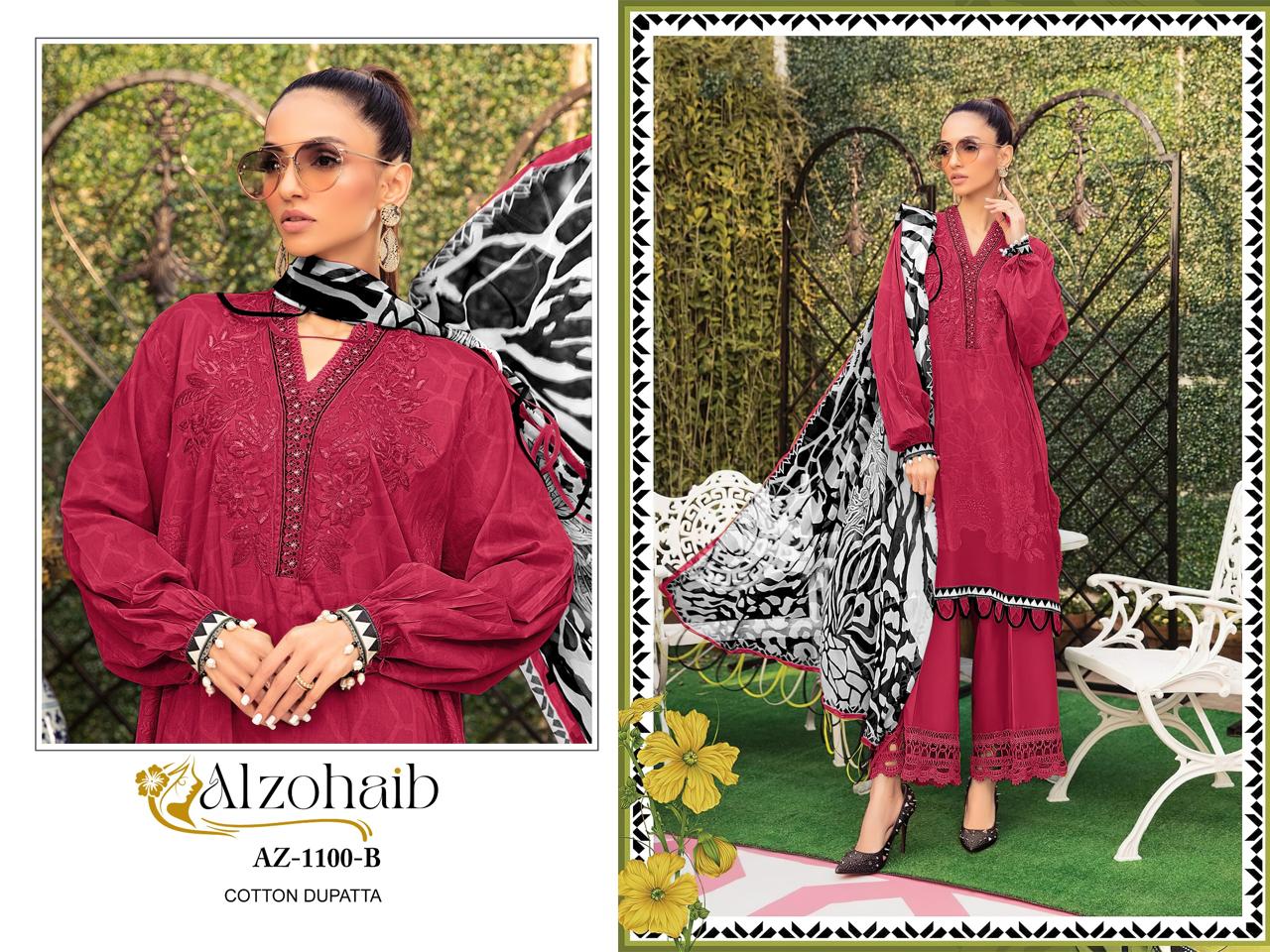 1100B Al Zohaib Pure Cotton Pakistani Salwar Suits