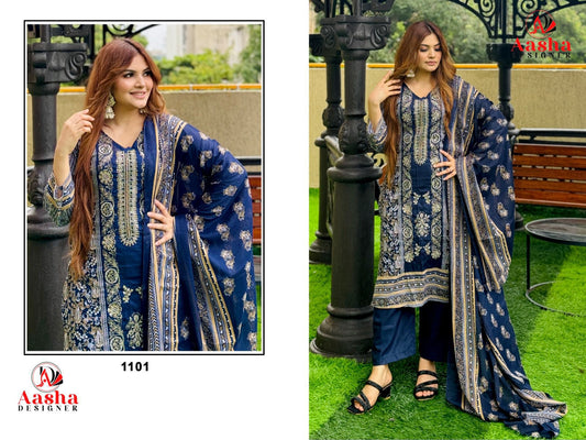 1101 Aasha Designer Embroidery Pakistani Salwar Suits
