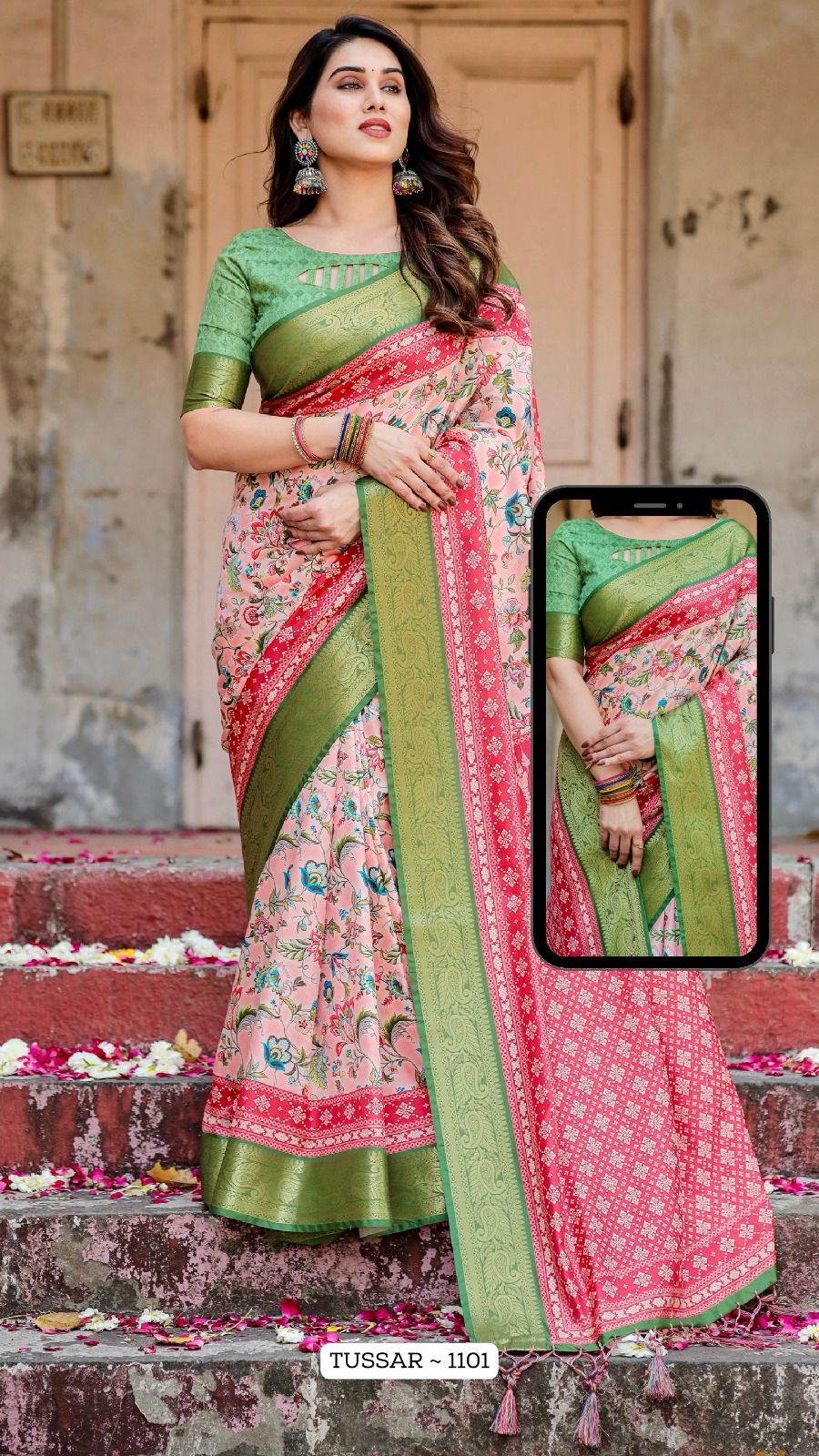 1101 Almaari Tussar Silk Sarees
