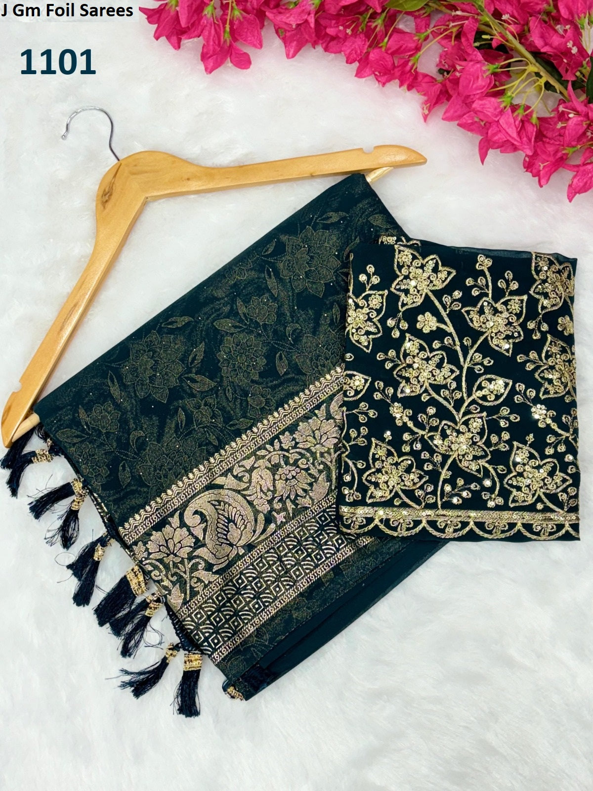 1101 J Gm Foil Sarees