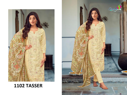 1102 Tasser Saniya Trendz Cotton Pakistani Salwar Suits