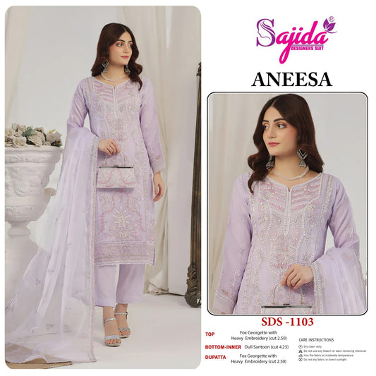 1103 Aneesa Sajida Georgette Pakistani Salwar Suits