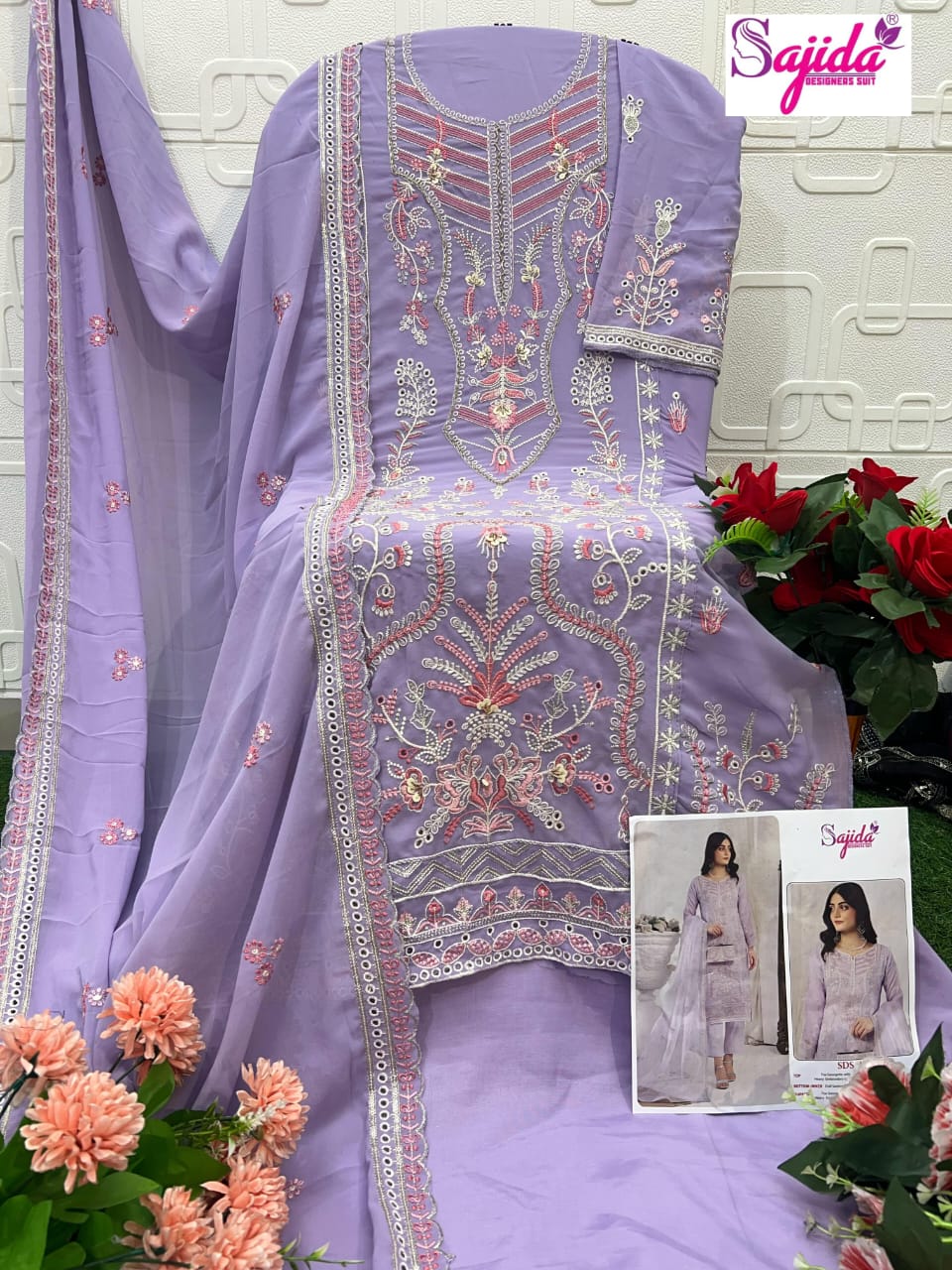 1103 Aneesa Sajida Georgette Pakistani Salwar Suits