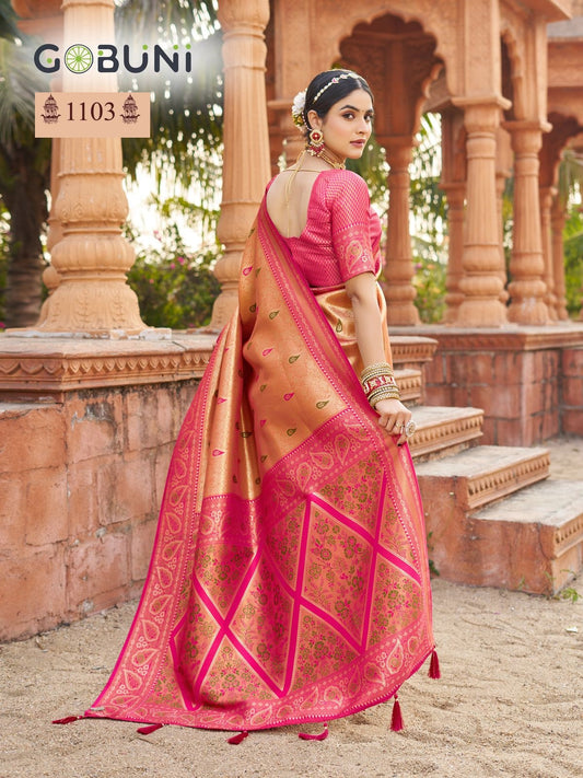 1103 Shubharambh Gobuni Banarasi Silk Sarees