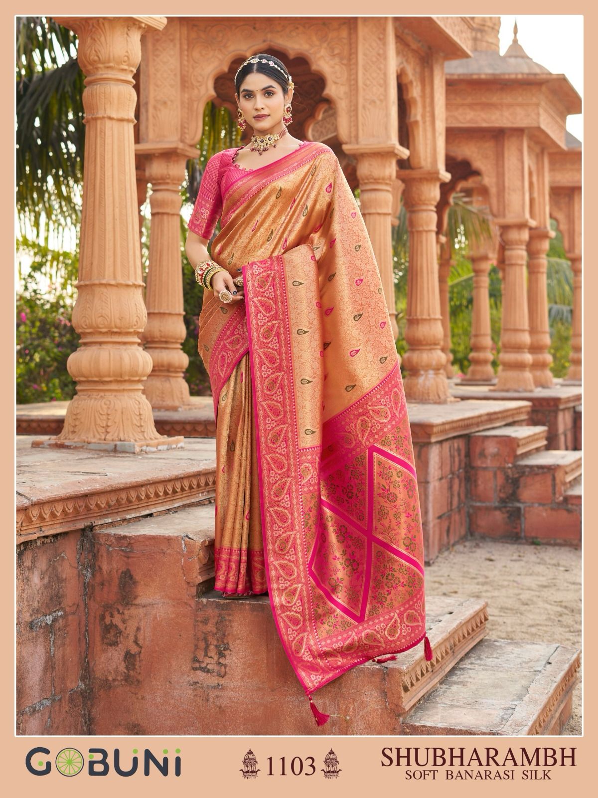 1103 Shubharambh Gobuni Banarasi Silk Sarees