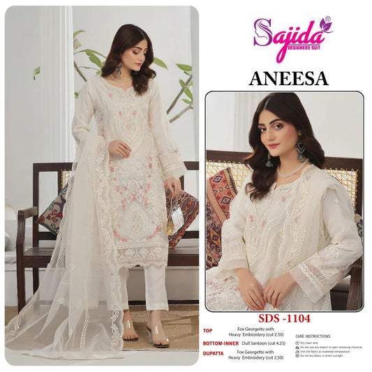 1104 Aneesa Sajida Georgette Pakistani Salwar Suits
