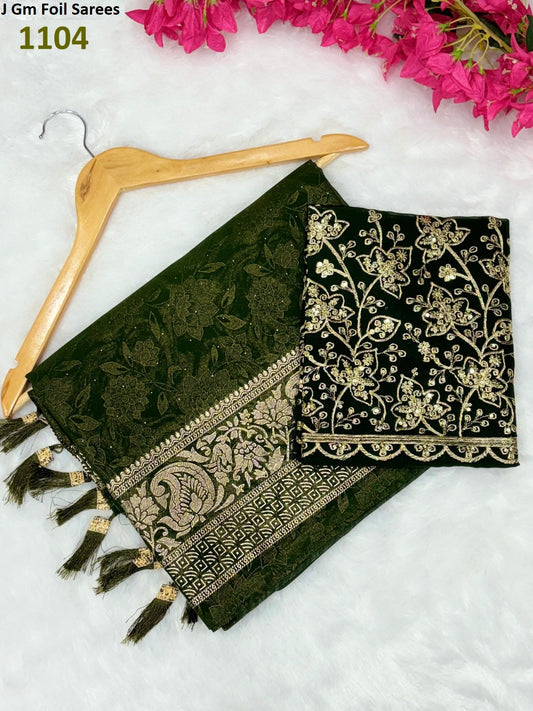 1104 J Gm Foil Sarees