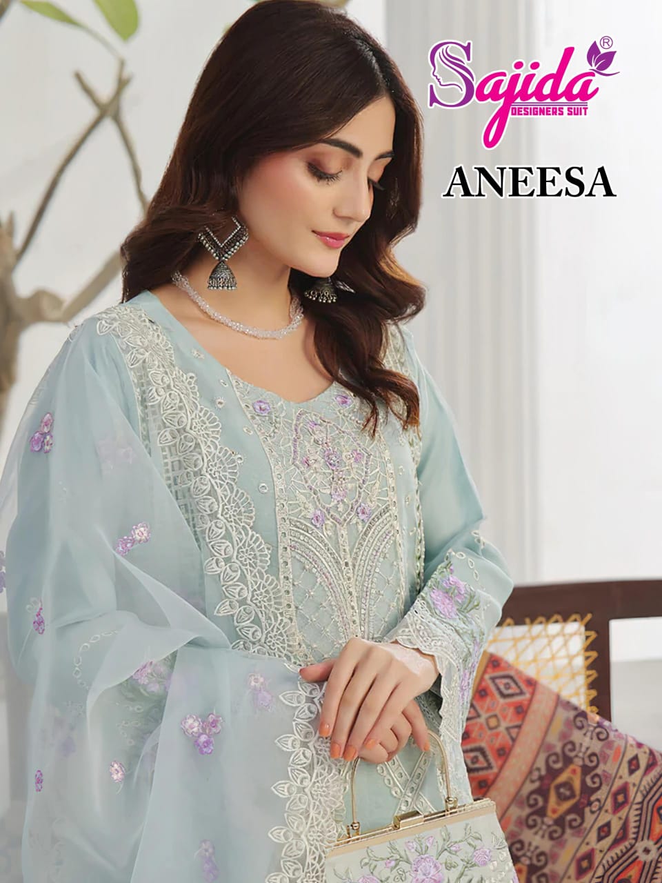 1105 Aneesa Sajida Georgette Pakistani Salwar Suits