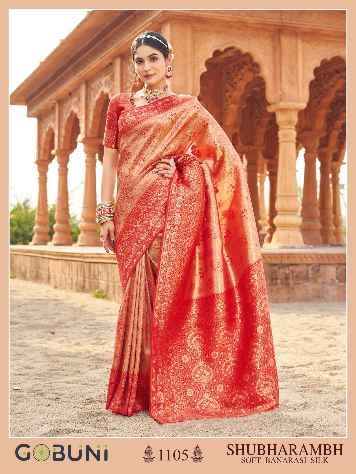 1105 Shubharambh Gobuni Banarasi Silk Sarees