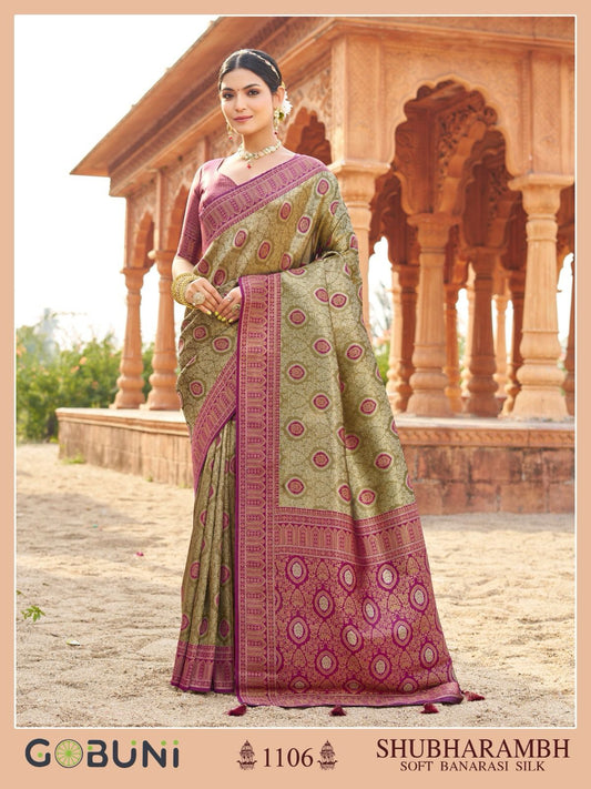1106 Shubharambh Gobuni Banarasi Silk Sarees