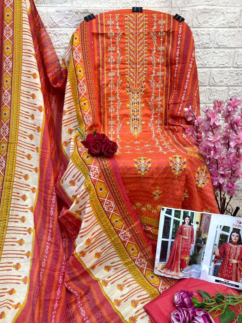 1109 Aasha Designer Pure Lawn Pakistani Salwar Suits