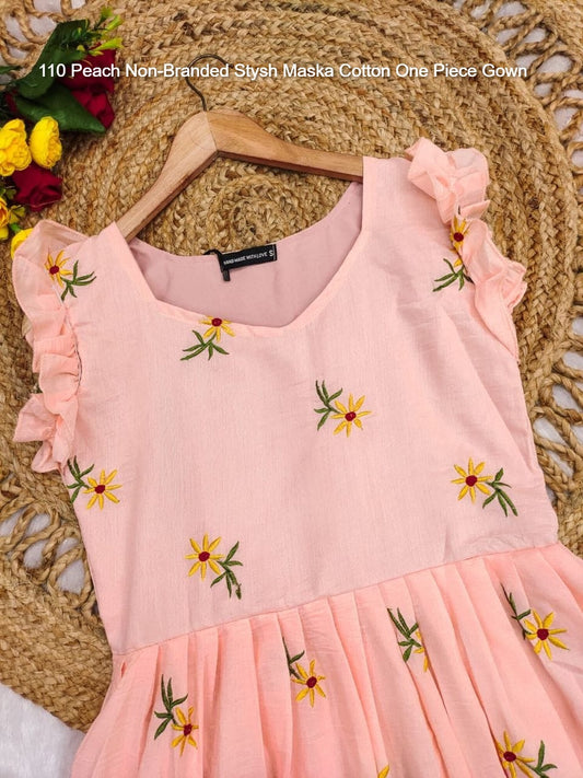 110 Peach Non-Branded Stysh Maska Cotton One Piece Gown