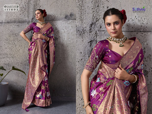 111002 Nakshi Sethnic Banarasi Silk Sarees
