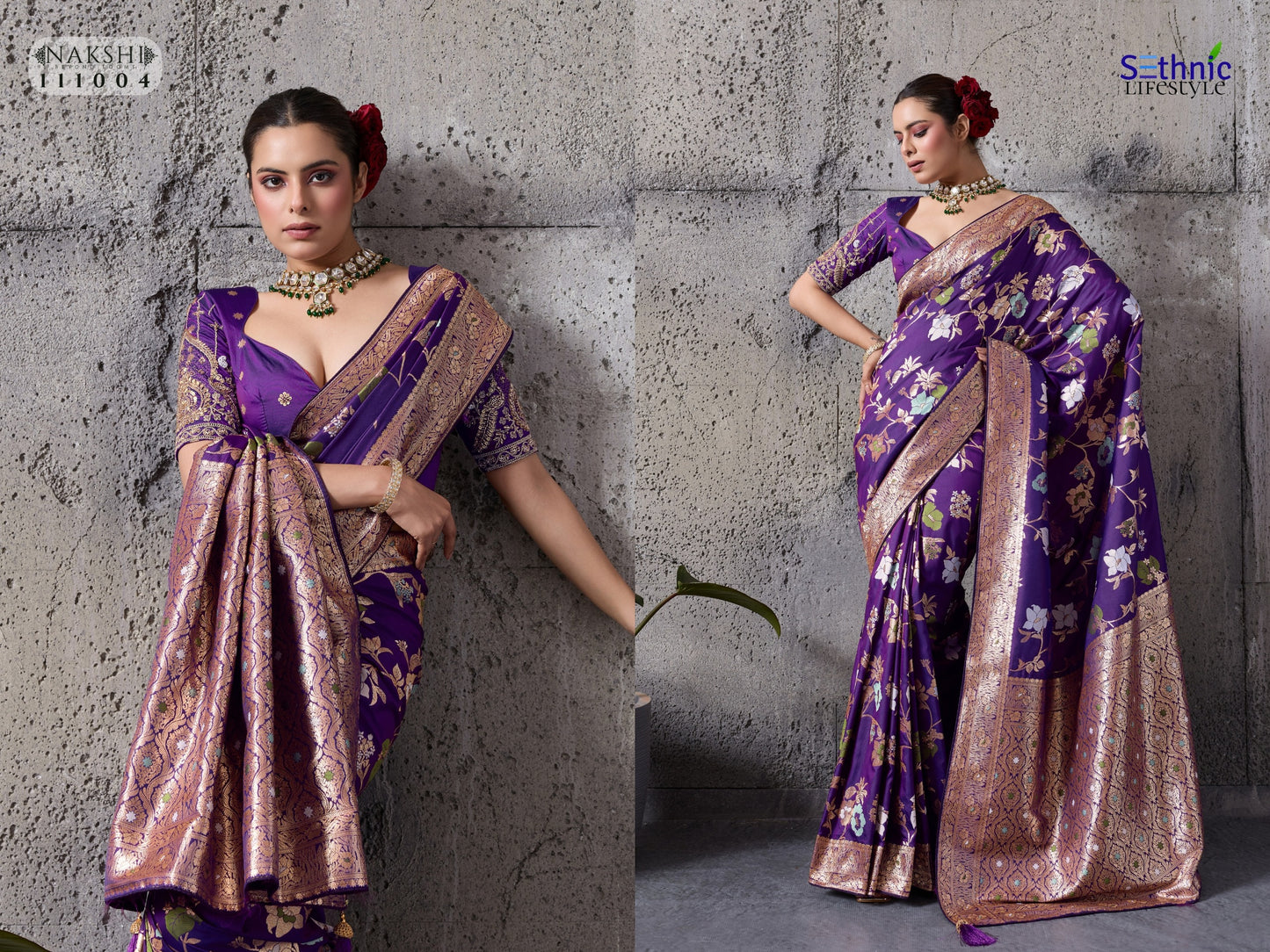 111004 Nakshi Sethnic Banarasi Silk Sarees