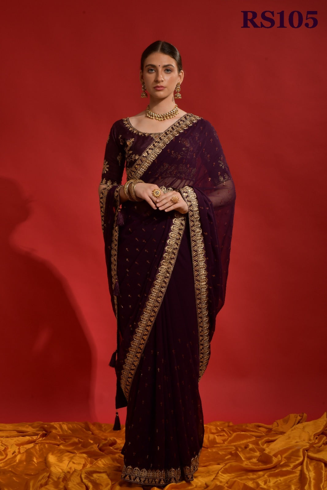 105 Riddhi Siddhi Fashion Berry Sarees