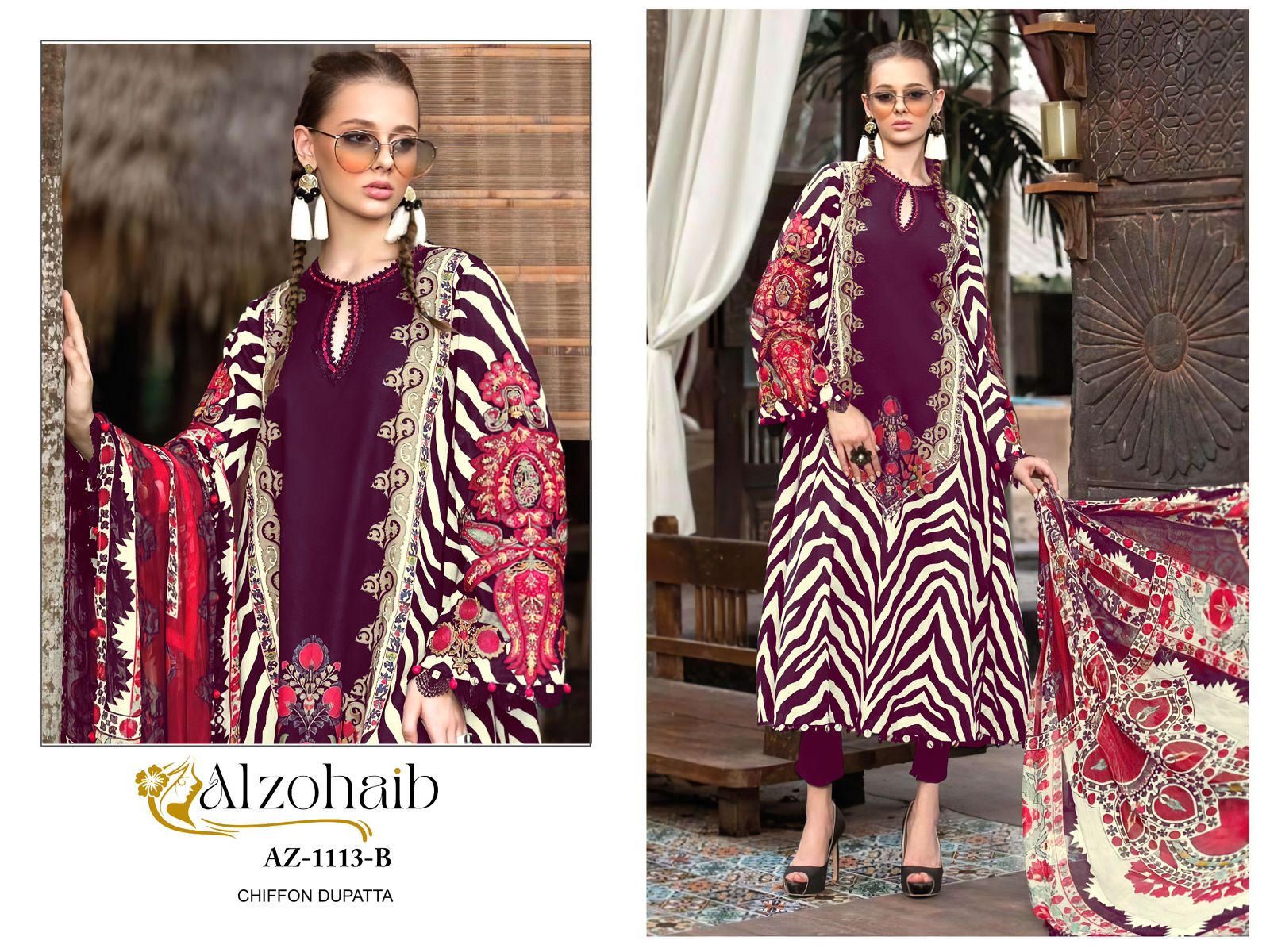 1113 B Al Zohaib Embroidery Pakistani Salwar Suits