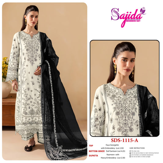 1115-A Alya Sajida Georgette Pakistani Salwar Suits